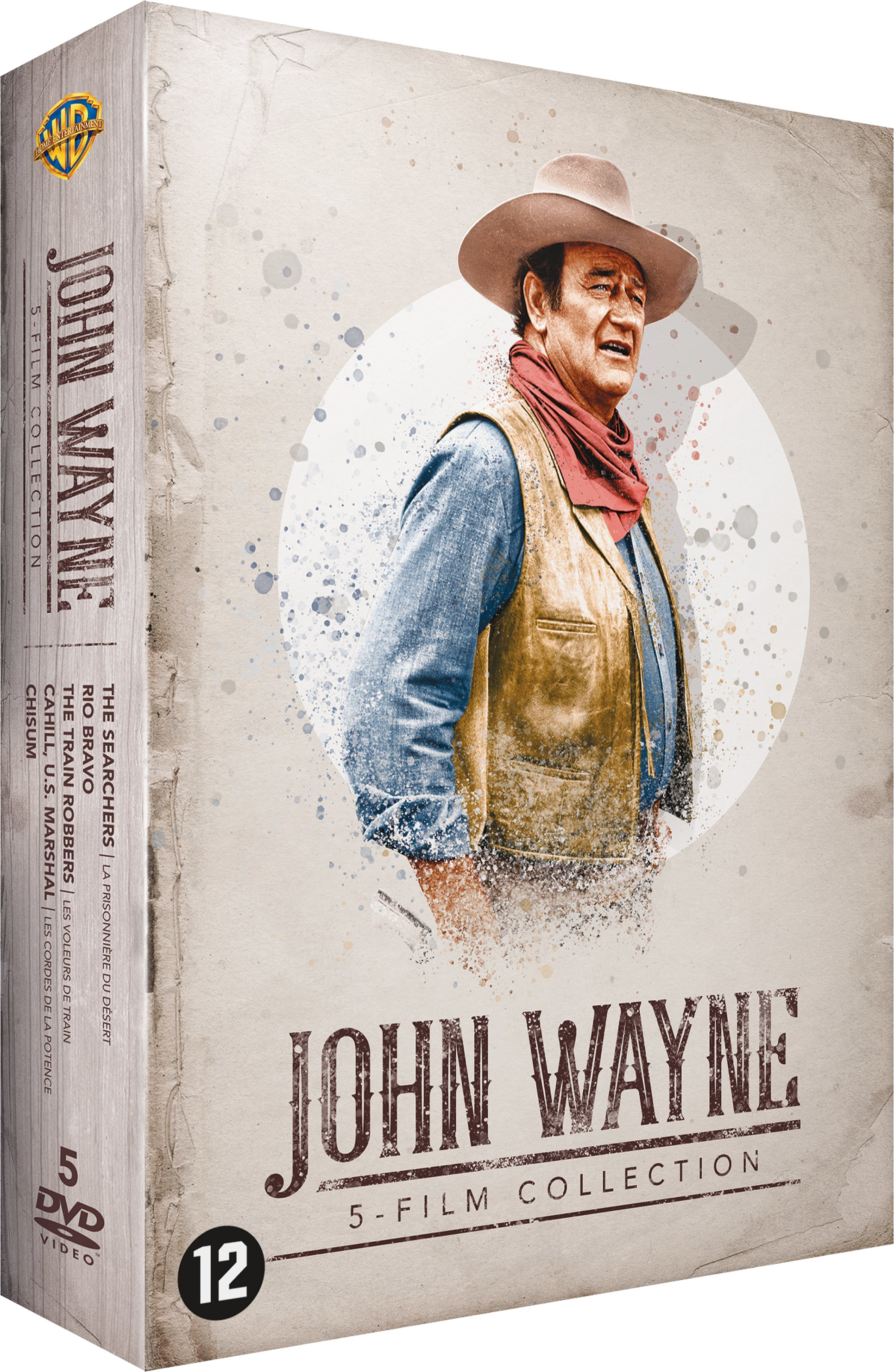 Coffret DVD John Wayne 5-Film Collection. Image de John Wayne en tenue de cow-boy.