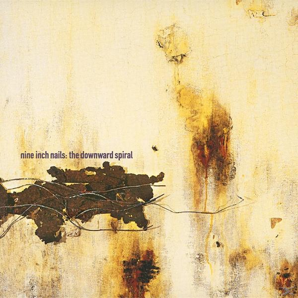 Nine Inch Nails album cover. Cracked wall with rust stains and text.