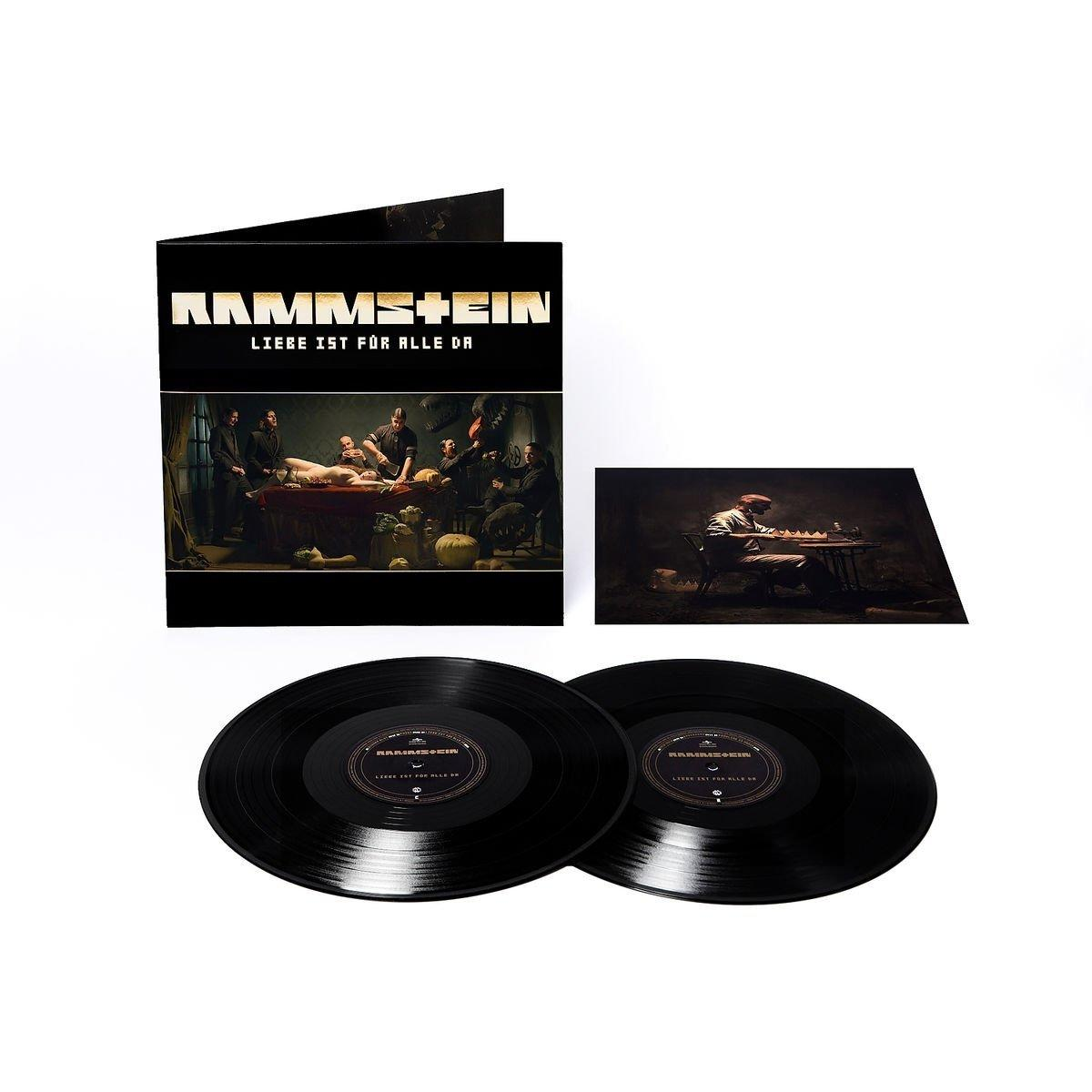 Rammstein CD-Cover mit zwei schwarzen Schallplatten. Artwork zeigt ein Gemälde.