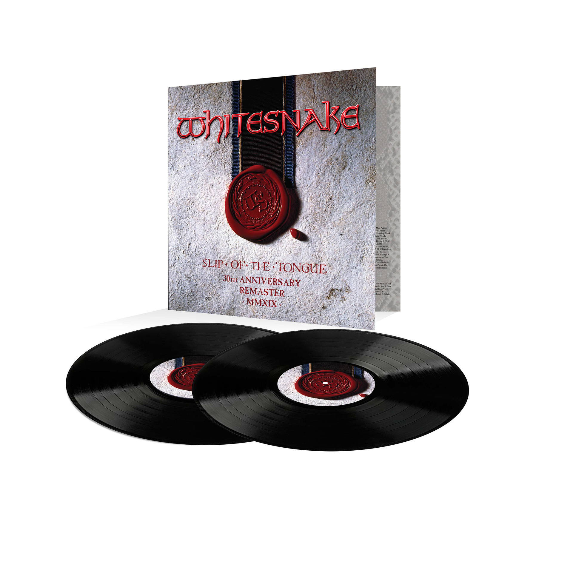 Whitesnakes Slip of the Tongue-Albumcover mit zwei Vinylplatten.