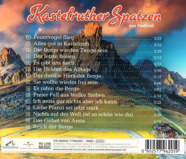 Albumcover mit Berglandschaft und Trackliste. Der Text ist auf Deutsch.