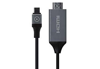 Cable | Muvit Tipo C a HDMI, 3.0, v2.0, 2 m, Gris