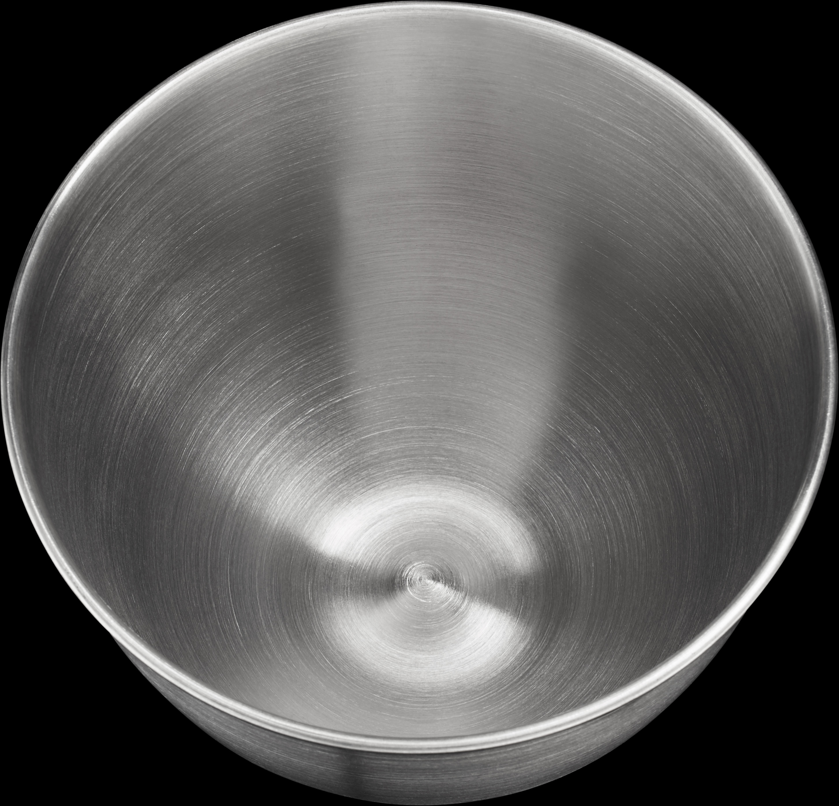 Eine Rührschüssel aus Edelstahl. Die Schüssel ist leer und hat eine glänzende Oberfläche.