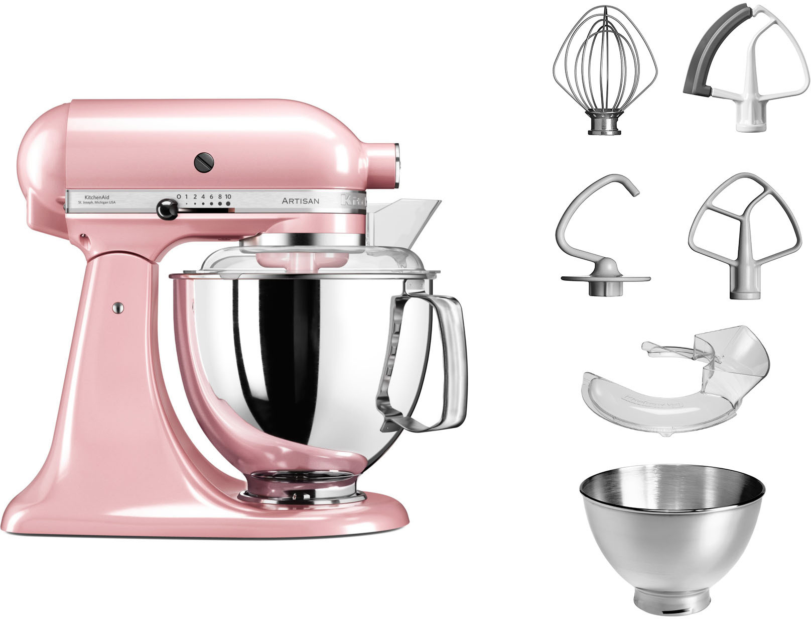 KITCHENAID 5KSM175PSESP Artisan Küchenmaschine Silk Seiden Pink (Rührschüsselkapazität: 4,8 l, 300 Watt)