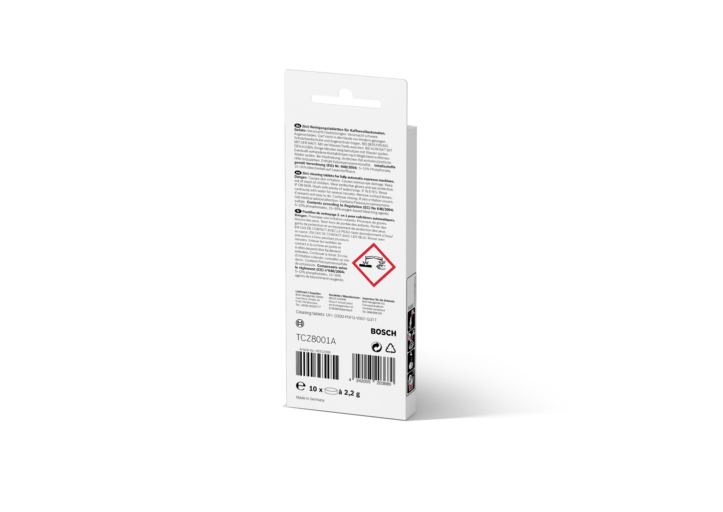 BOSCH TCZ8001A Reinigungstabletten Weiß/Blau