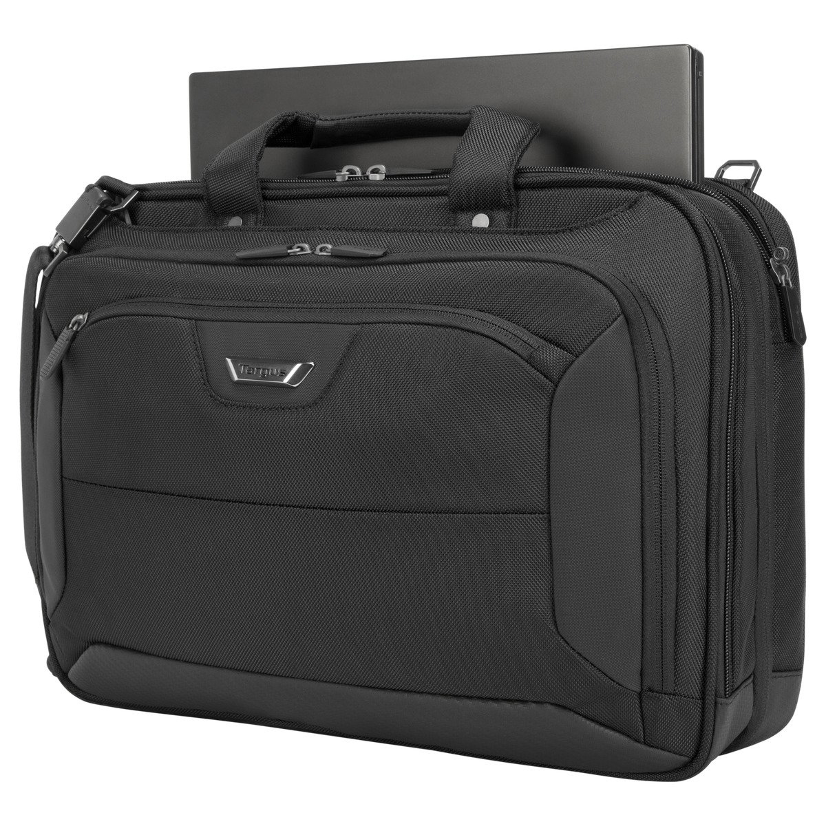 TARGUS Corporate Traveler Notebooktasche Aktentasche für Universal Strapazierfähiges ballistisches Nylonobermaterial nach Militärstandard 1680D – wasser- und verschleißfest, Schwarz