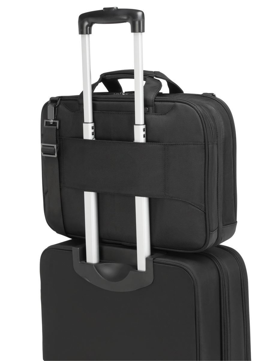 TARGUS Corporate Traveler Notebooktasche Aktentasche für Universal Strapazierfähiges ballistisches Nylonobermaterial nach Militärstandard 1680D – wasser- und verschleißfest, Schwarz