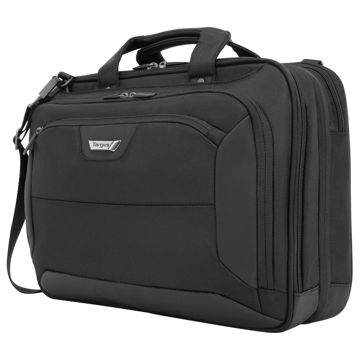 TARGUS Corporate Traveler Notebooktasche Aktentasche für Universal Strapazierfähiges ballistisches Nylonobermaterial nach Militärstandard 1680D – wasser- und verschleißfest, Schwarz