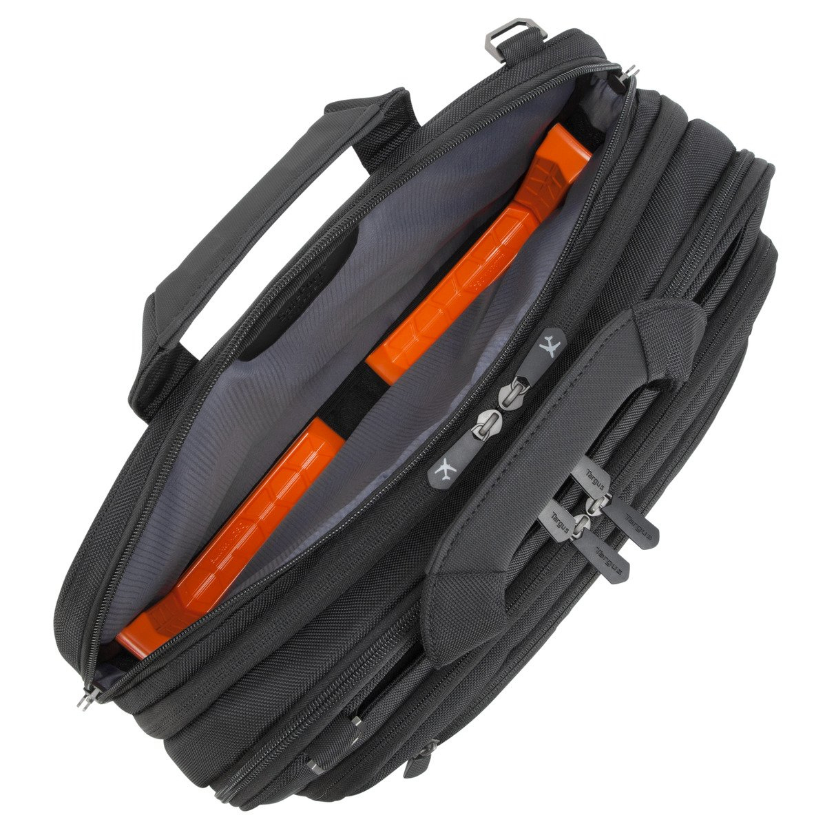 TARGUS Corporate Traveler Notebooktasche Aktentasche für Universal Strapazierfähiges ballistisches Nylonobermaterial nach Militärstandard 1680D – wasser- und verschleißfest, Schwarz