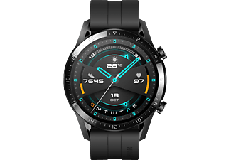 HUAWEI Watch GT 2 46mm Sport Smartwatch Fluorkautschuk, 140-210 mm, Matte Black