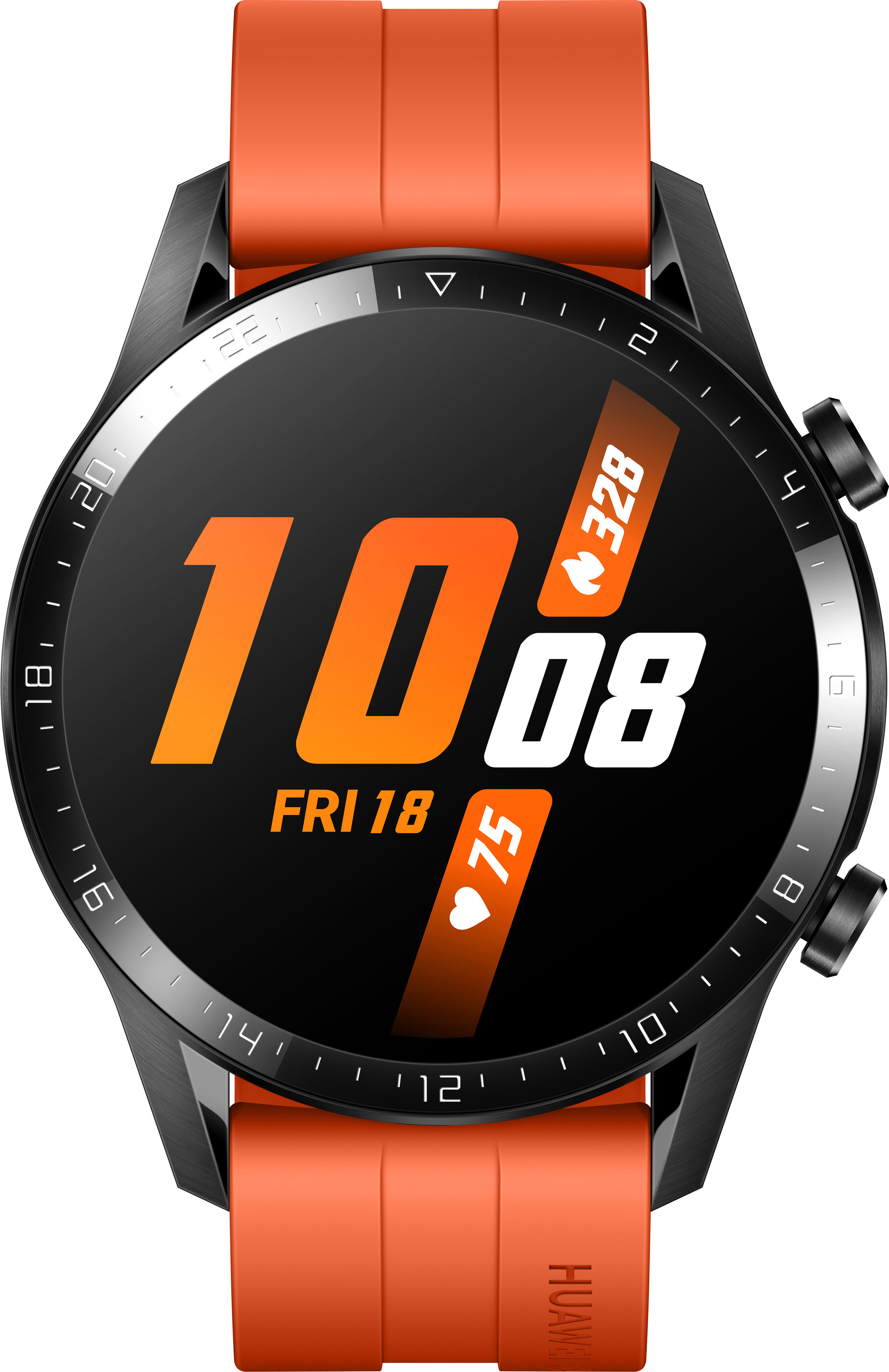 HUAWEI Watch GT 2 46mm mm, Sunset Orange Smartwatch 140-210 Fluorkautschuk