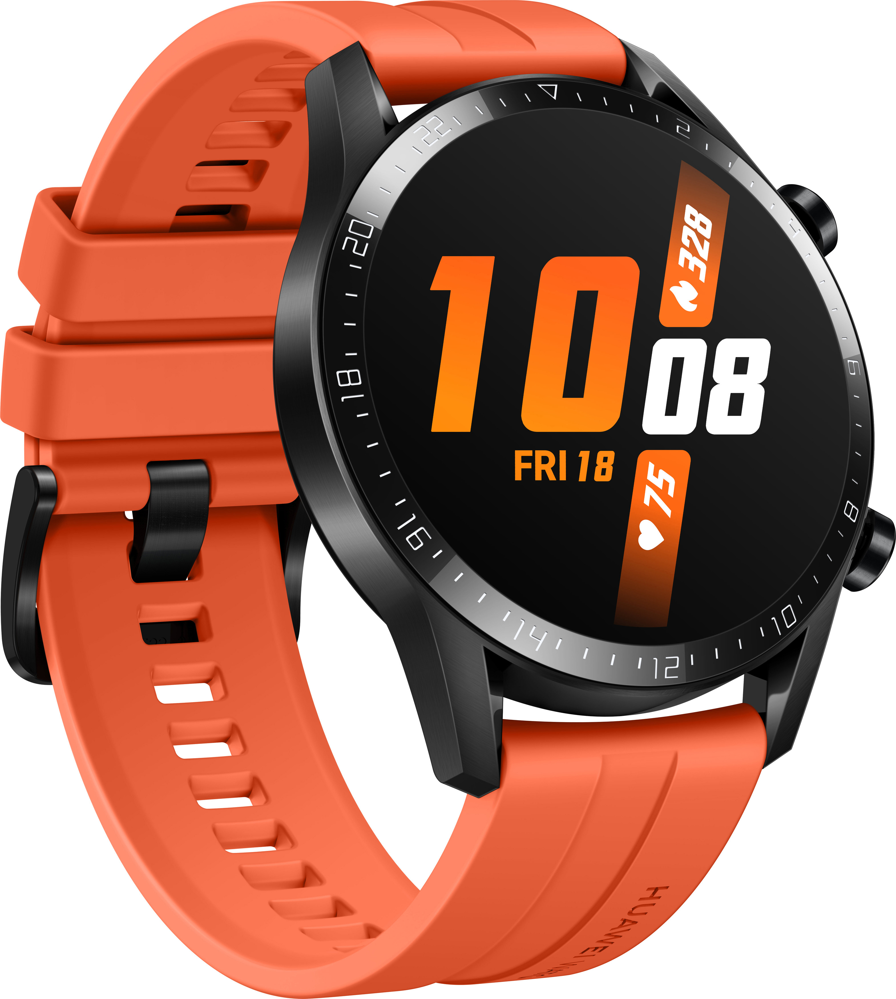 HUAWEI Watch GT 2 46mm Sunset Smartwatch Fluorkautschuk, 140-210 mm, Orange