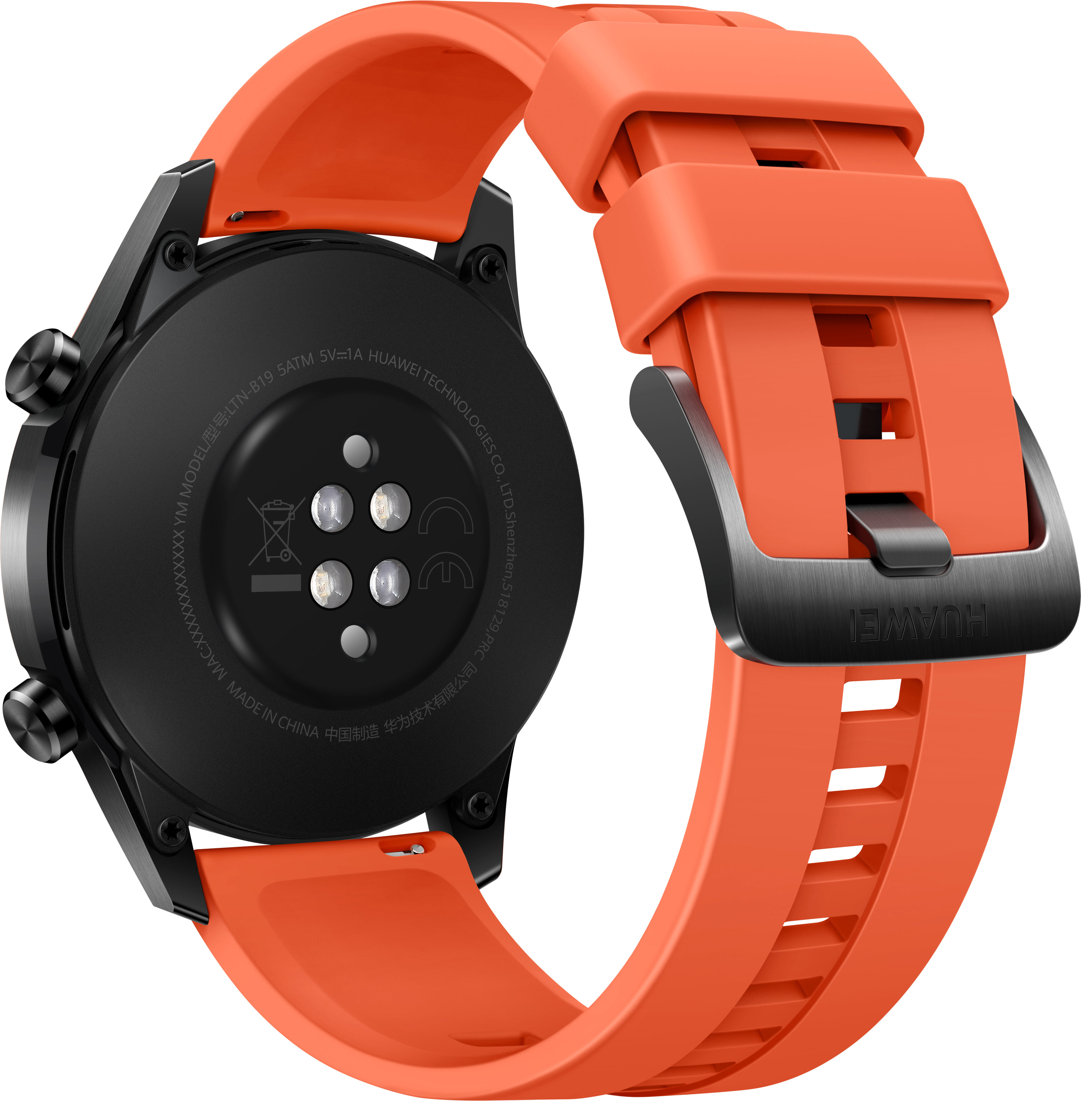HUAWEI Watch GT 2 46mm Sunset Smartwatch Fluorkautschuk, 140-210 mm, Orange