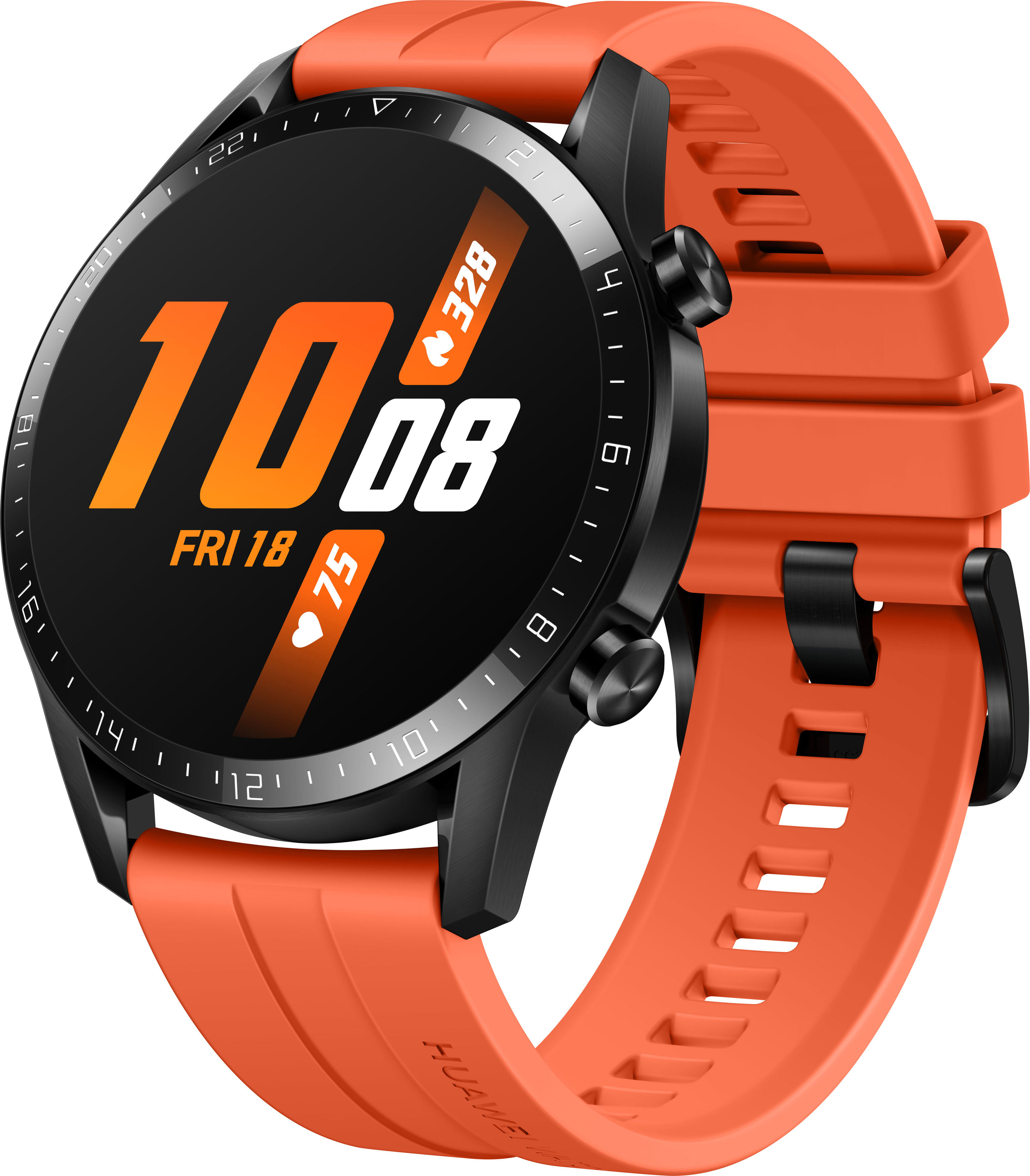 HUAWEI Watch GT 2 46mm Sunset Smartwatch Fluorkautschuk, 140-210 mm, Orange