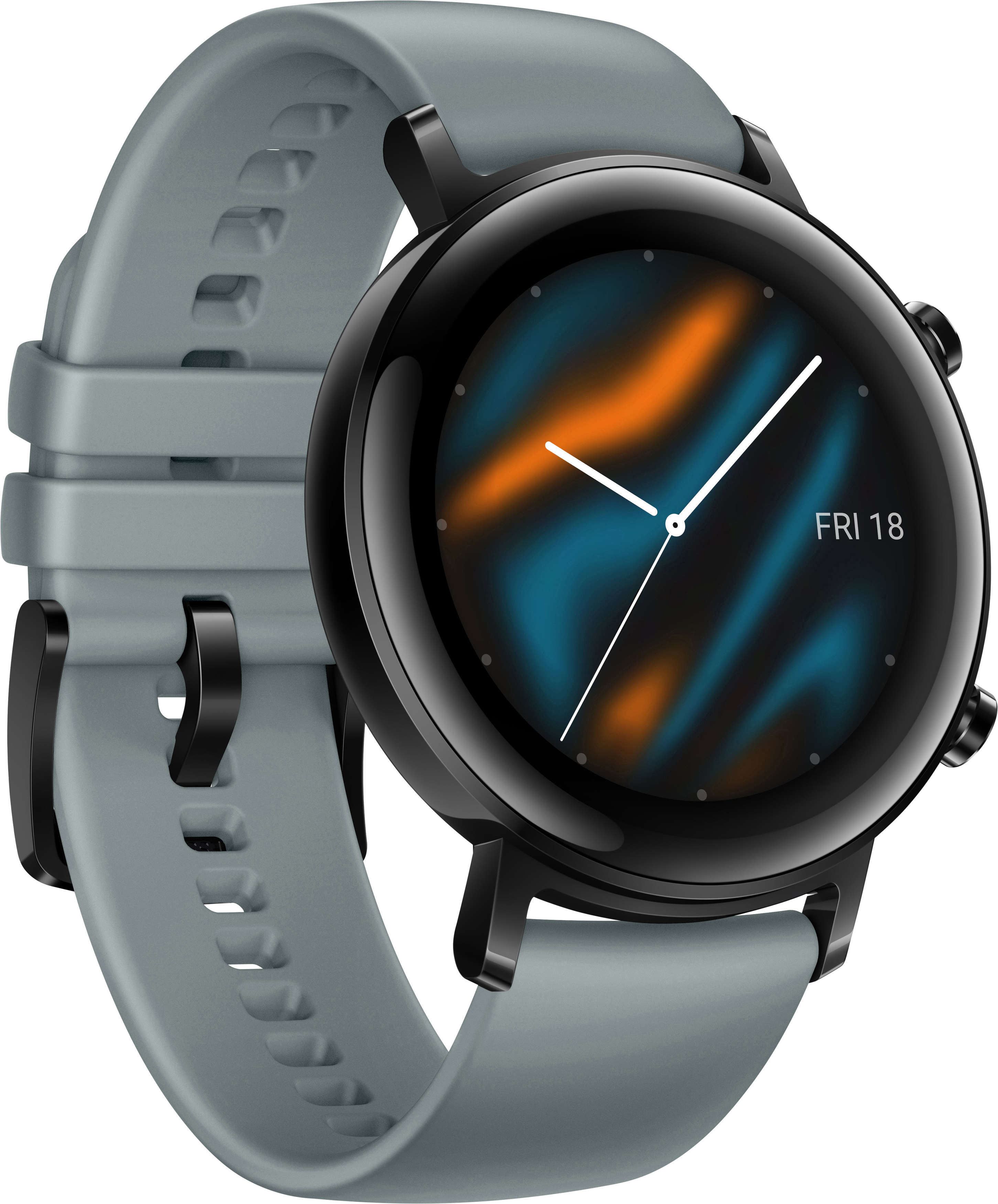 HUAWEI Watch GT 2 42mm Sport Smartwatch Fluorkautschuk, 130-200 mm, Blaugrau