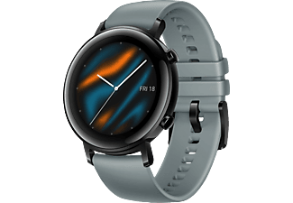 HUAWEI Watch GT 2 42mm Sport Smartwatch Fluorkautschuk, 130-200 mm, Blaugrau