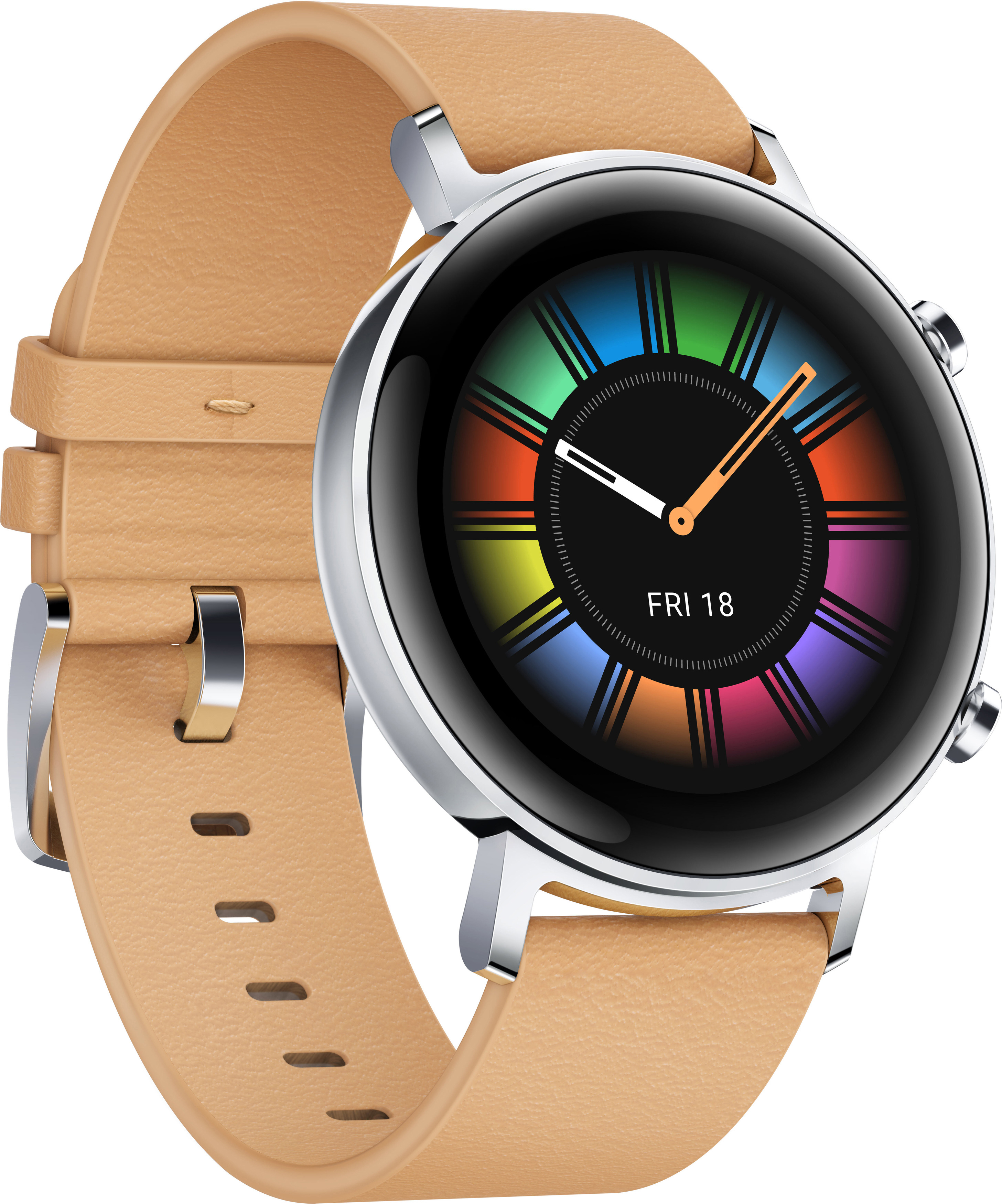 HUAWEI Watch GT 2 42mm Classic Smartwatch Leder, 130-200 mm, Beige