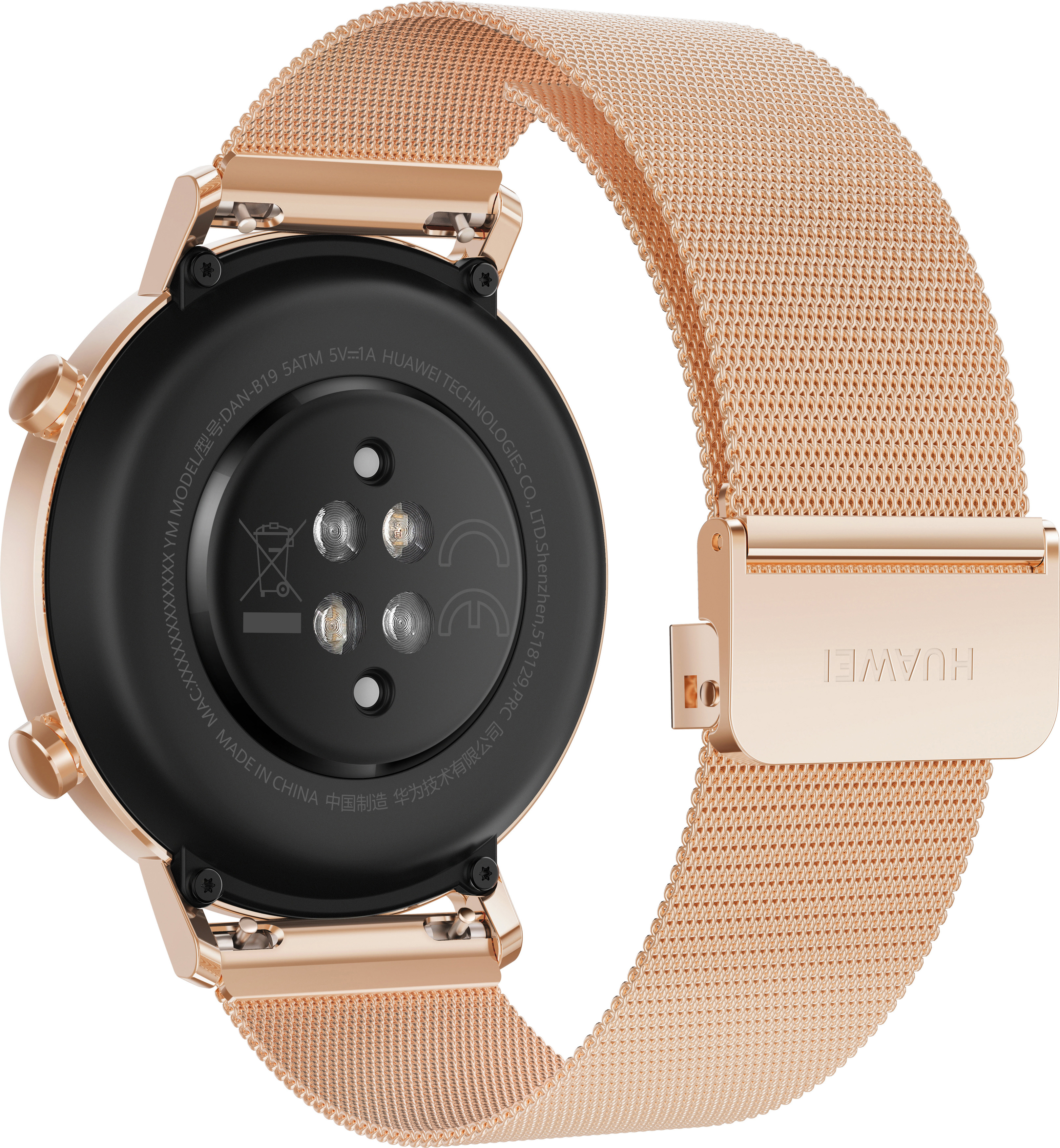 HUAWEI Watch GT 2 42mm Elegant Smartwatch Metall, 130-200 mm, Roségold