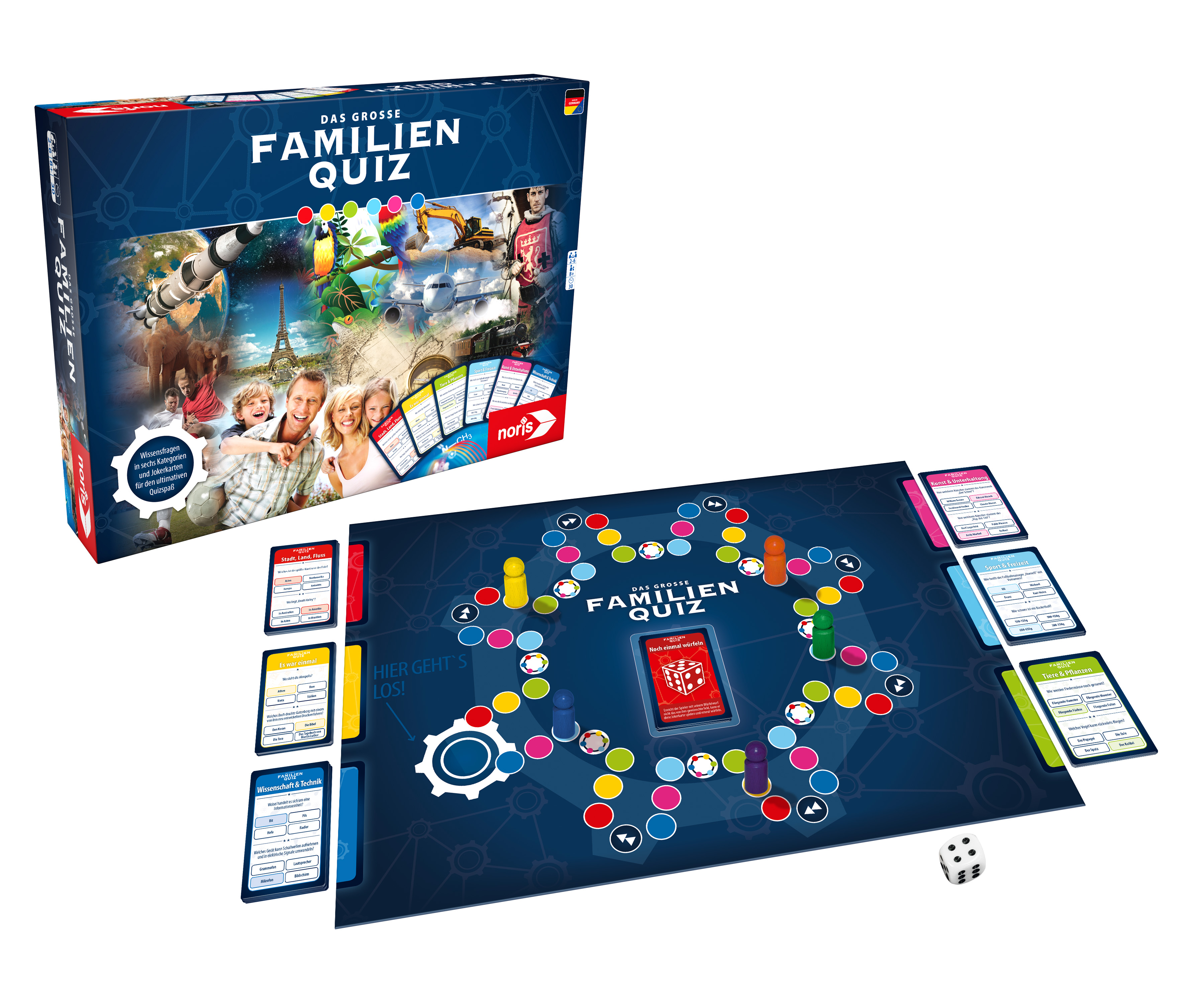 NORIS Das große Familienquiz Gesellschaftsspiel Mehrfarbig