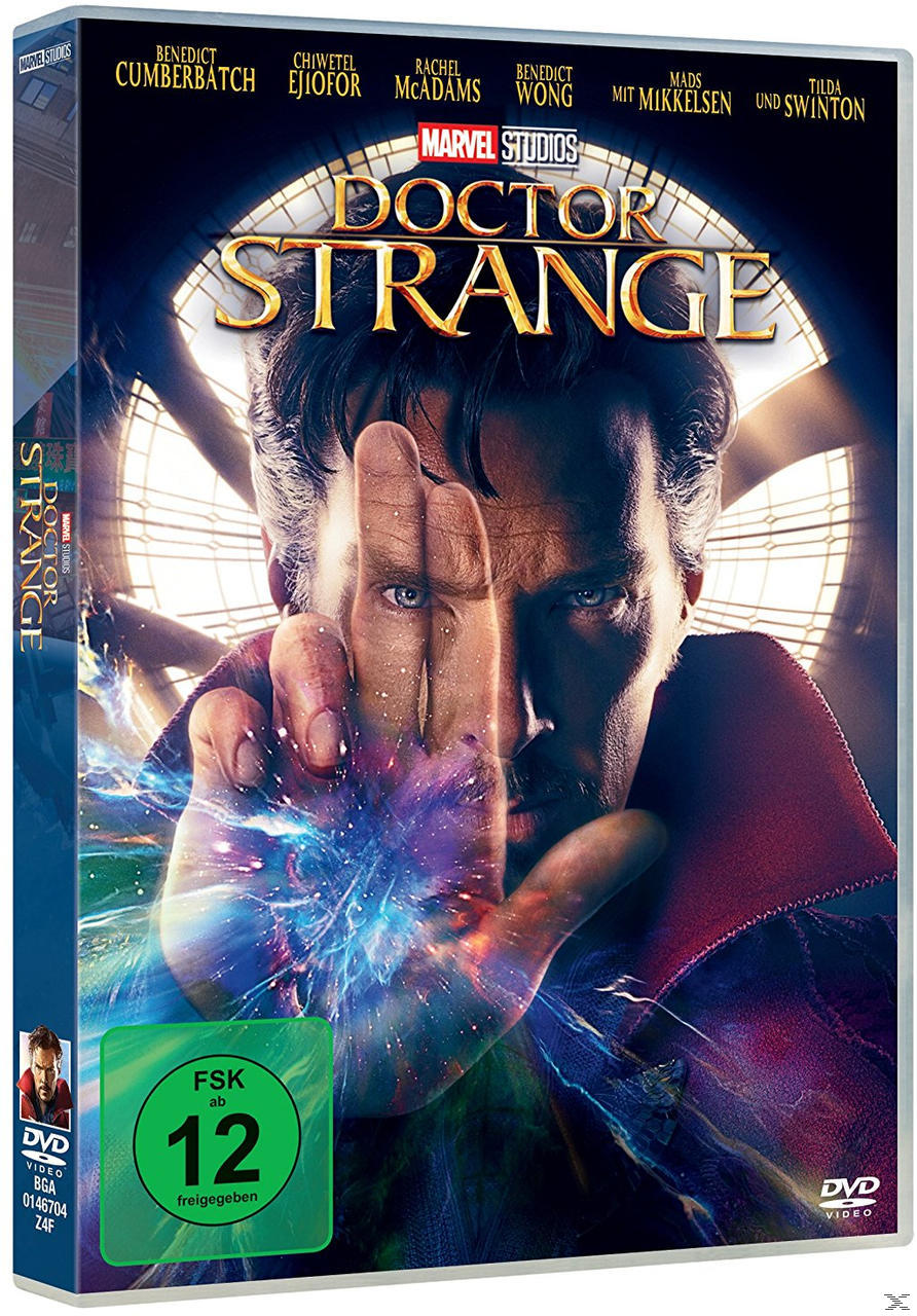 Doctor Strange DVD-Cover. Enthält Benedict Cumberbatch und den Titel 'Doctor Strange'.