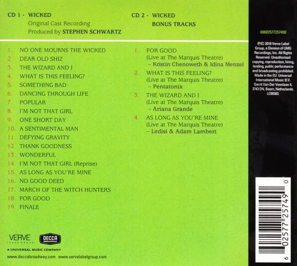 CD-Cover mit Titelliste, grüner Hintergrund, weißer Text und ein Logo.