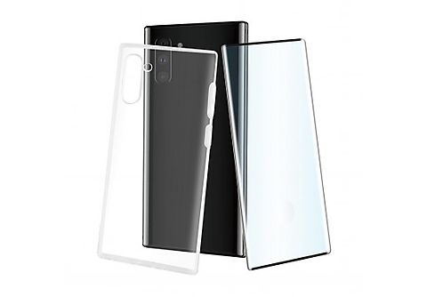 Pack Funda + Protector - Muvit Pack Samsung Galaxy Note 10, Funda transparente+Protector pantalla vidrio