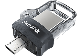 SANDISK Ultra Dual Drive M3.0 - USB-Stick  (32 GB, Schwarz/Transparent)