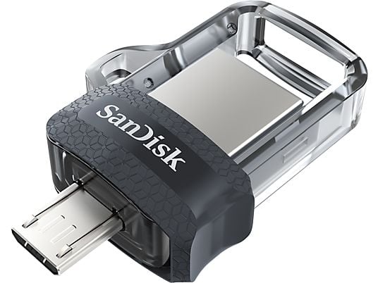 SANDISK Ultra Dual Drive M3.0 - Chiavetta USB  (32 GB, Nero/Trasparente)