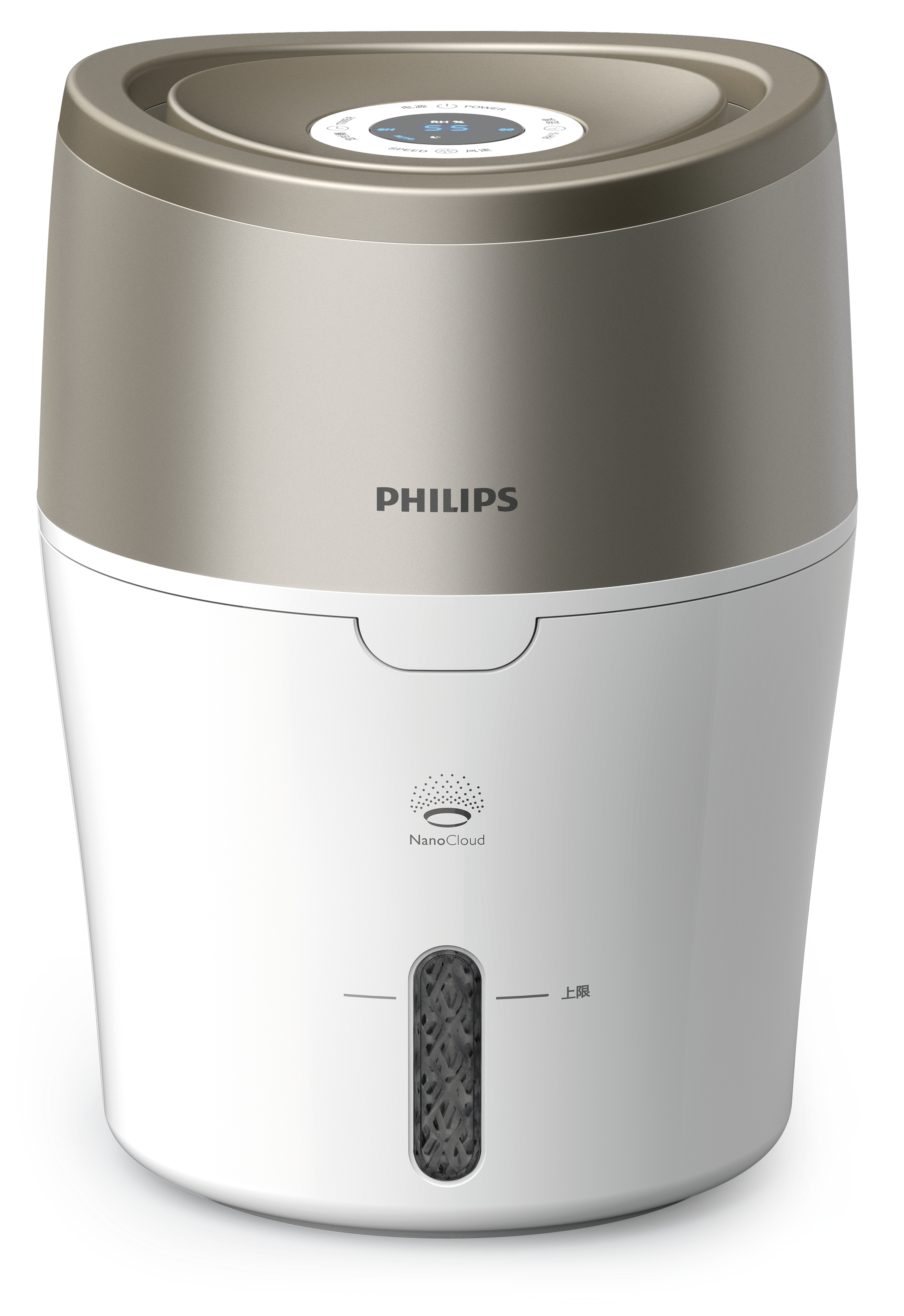 PHILIPS Luftbefeuchter HU4803/01 mit hygienischer NanoCloud-Technologie Luftbefeuchter weiß/ grau metallic (Raumgröße: 25 m²)
