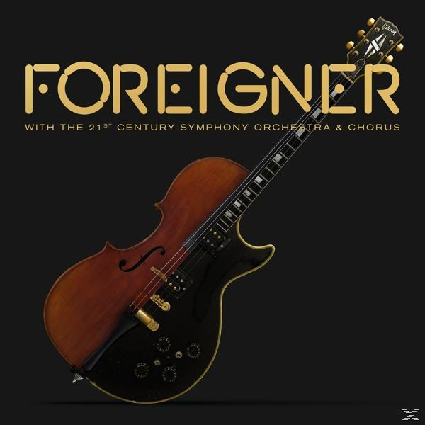 Albumcover mit der Band Foreigner mit einer Gibson-Gitarre und einem Cello.