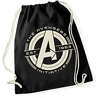 NASTROVJE P. Marvel Avengers Initiative Gym Bag Logo Turnbeutel Turnbeutel, Schwarz/Weiß