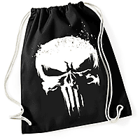 NASTROVJE P. Punisher Skull Grunge Gym bag Turnbeutel Turnbeutel, Schwarz/Weiß