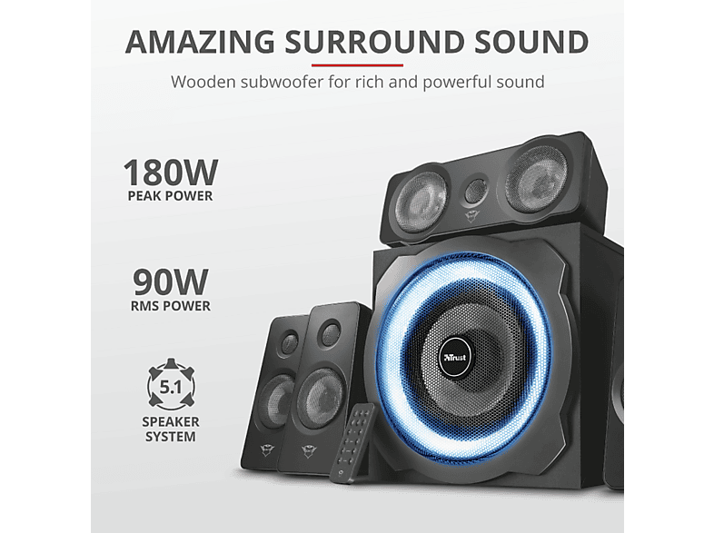 TRUST PC Lautsprecher GXT 658 Tytan 5.1 Surround System; Surround-Lautsprechersetsystem — Foto 3 von 5
