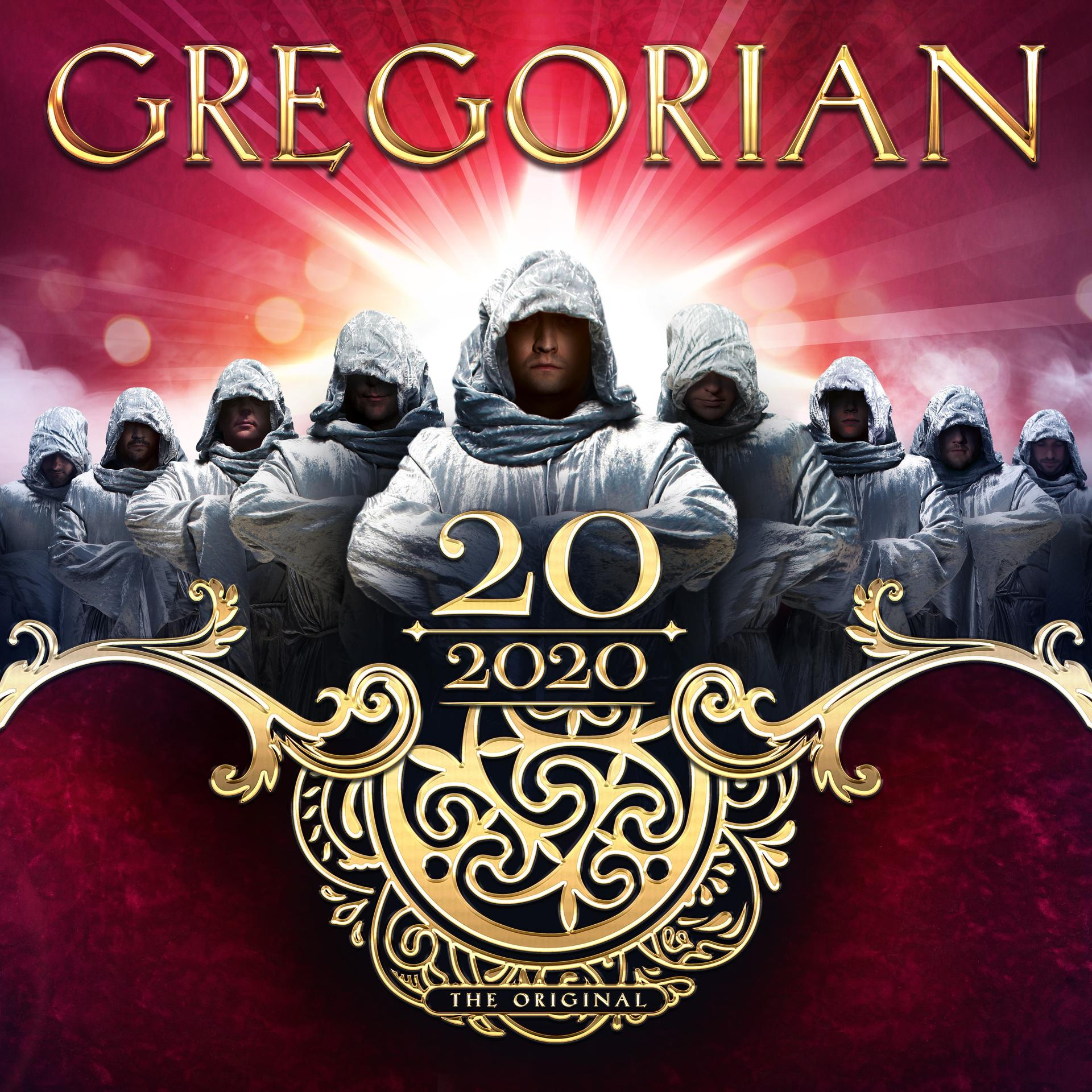 Albumcover mit Gruppe in Roben, mit Logo am unteren Rand.