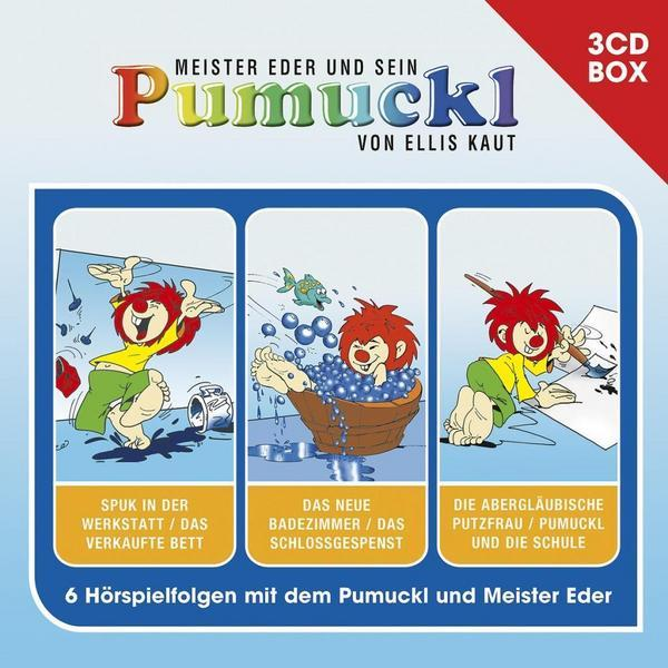 Albumcover. Cartoon-Szenen einer rothaarigen Figur. Text: Pumuckl.