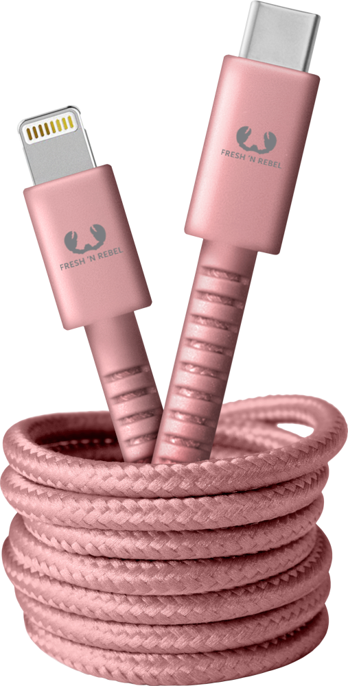 FRESH N REBEL USB-C-kabel - Lightning Fabriq 1.5 m Dusty Pink (2CLC150DP)