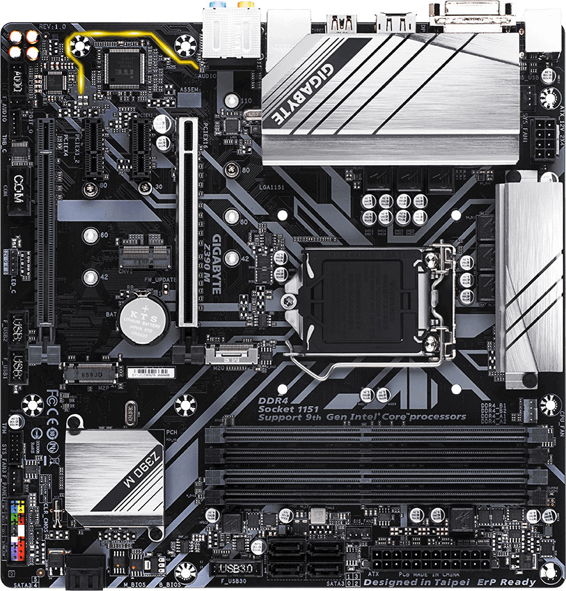 GIGABYTE Z390 M Mainboard Mehrfarbig