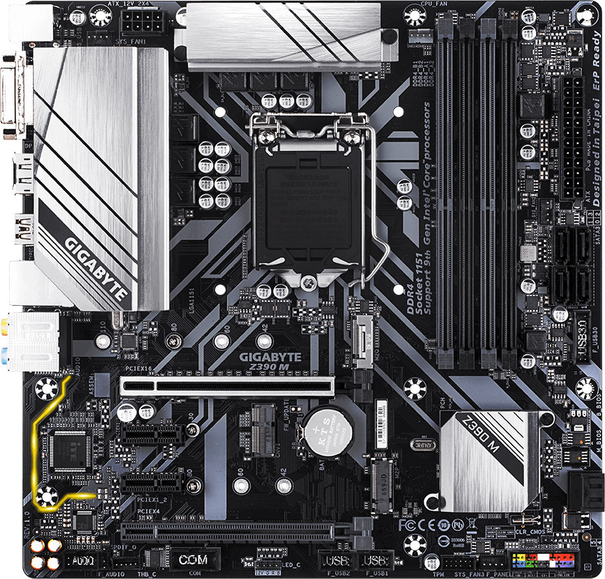 GIGABYTE Z390 M Mainboard Mehrfarbig