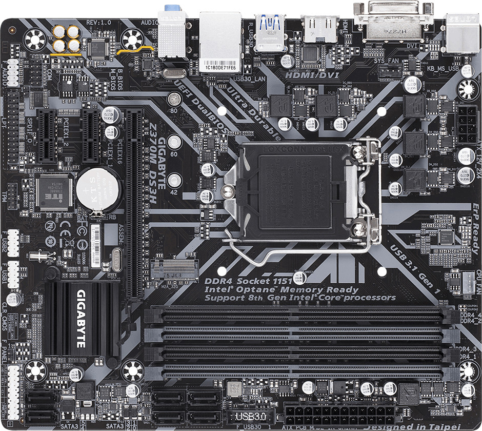GIGABYTE Z370M DS3H Mainboard Mehrfarbig