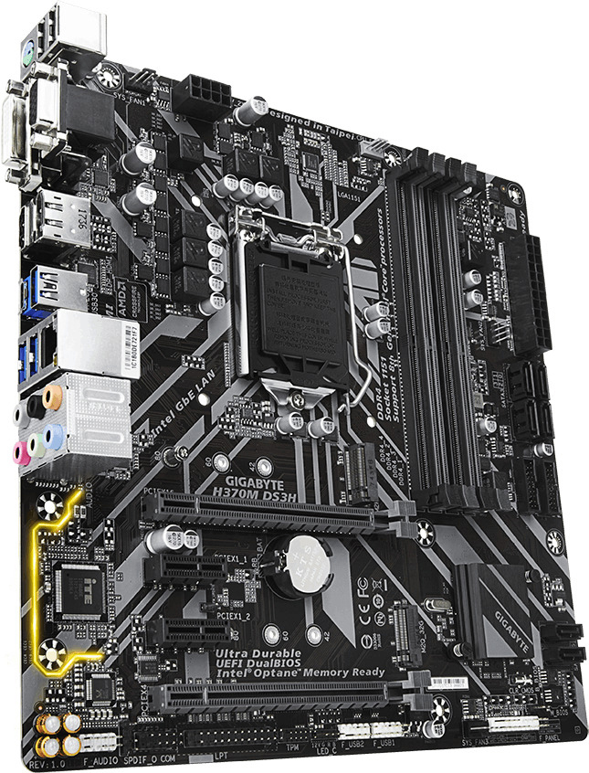 GIGABYTE H370M DS3H Mainboard Mehrfarbig