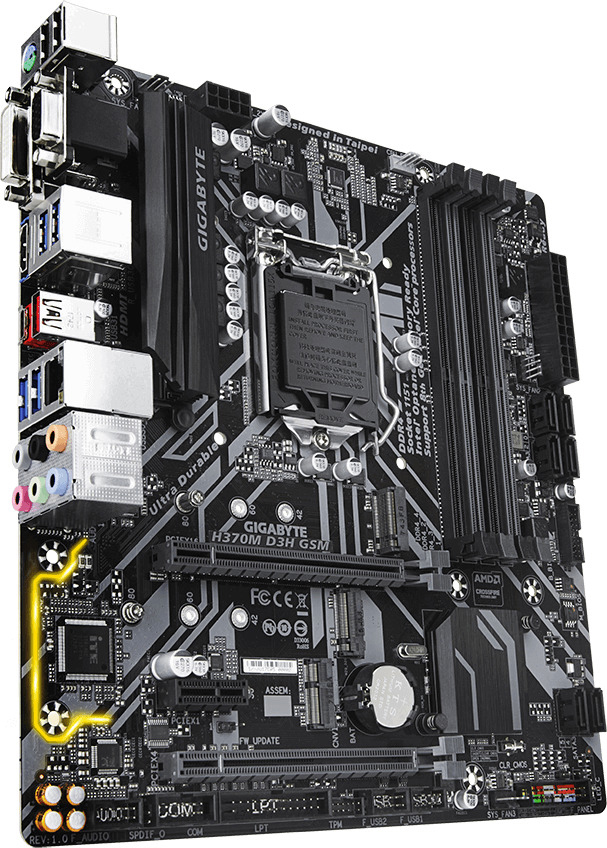 GIGABYTE H370M D3H GSM Mainboard Mehrfarbig