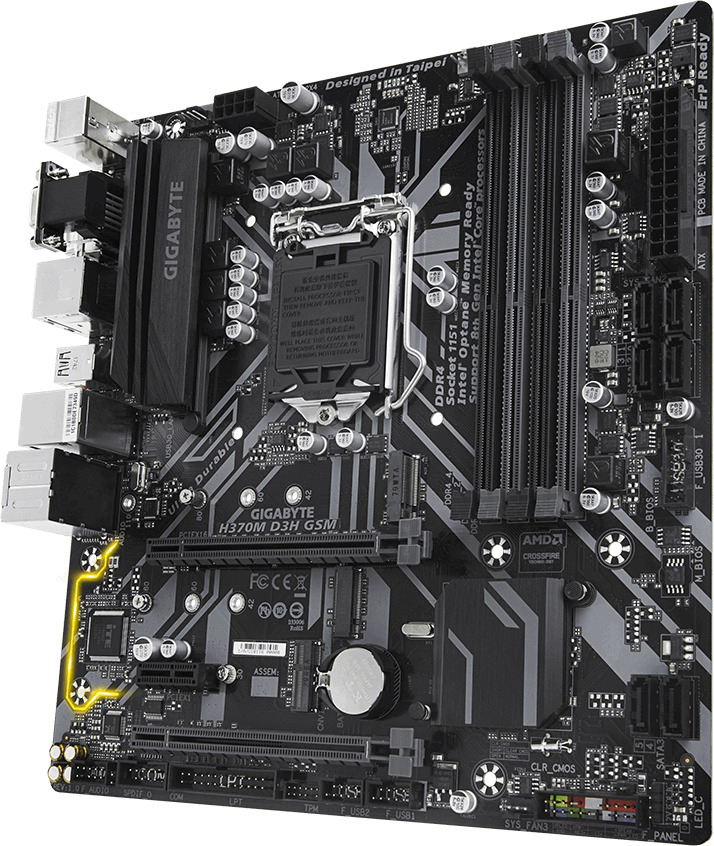 GIGABYTE H370M D3H GSM Mainboard Mehrfarbig