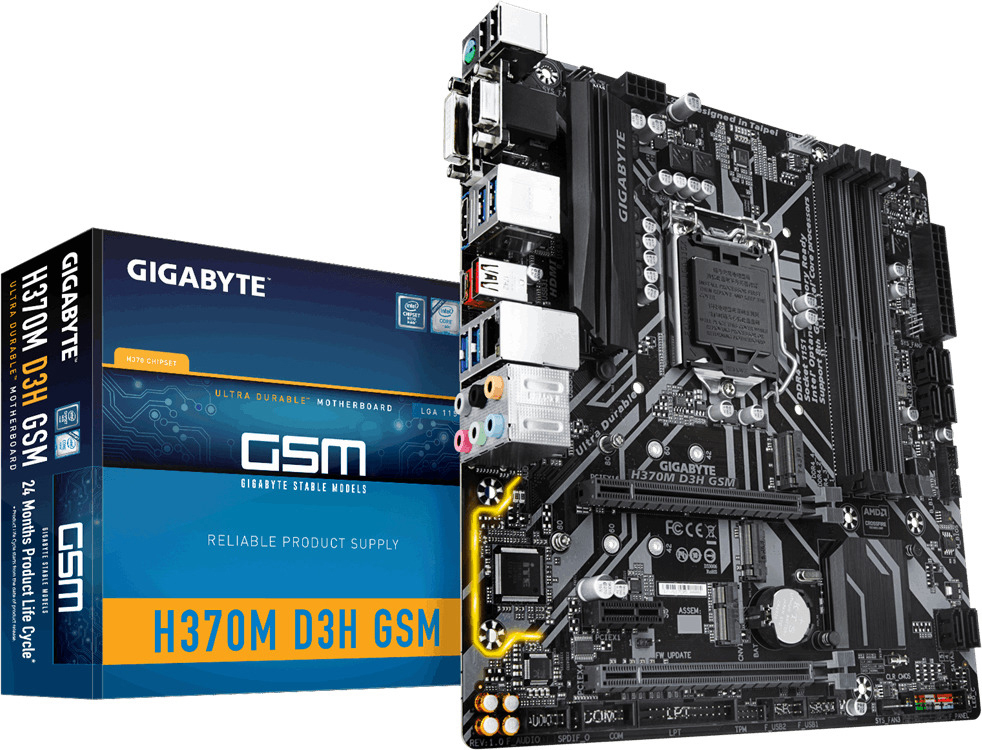 GIGABYTE H370M D3H GSM Mainboard Mehrfarbig