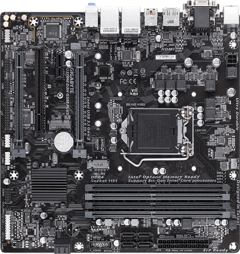 GIGABYTE Q370M D3H GSM PLUS Mainboard Mehrfarbig