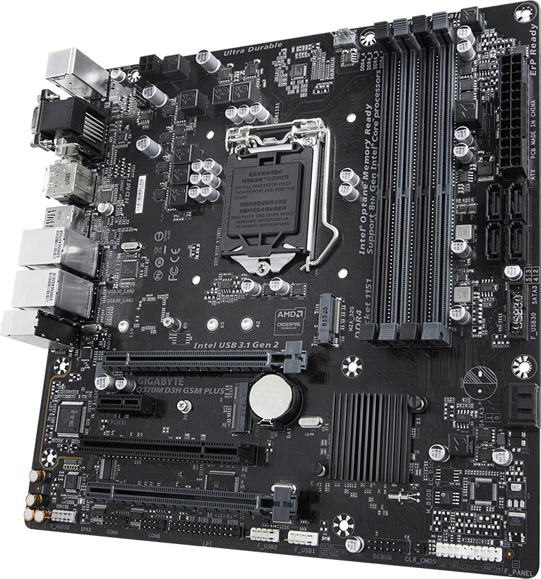 GIGABYTE Q370M D3H GSM PLUS Mainboard Mehrfarbig