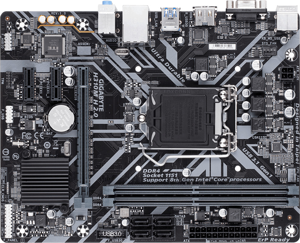 GIGABYTE H310M H 2.0 Mainboard Mehrfarbig