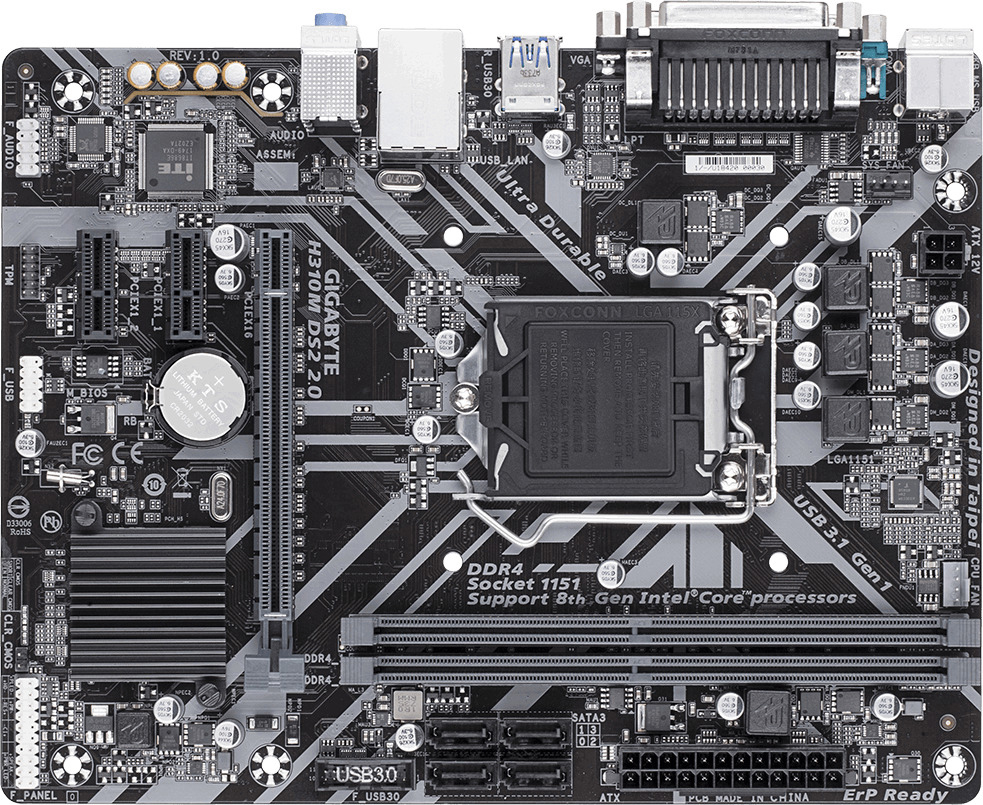 GIGABYTE H310M DS2 2.0 Mainboard Mehrfarbig