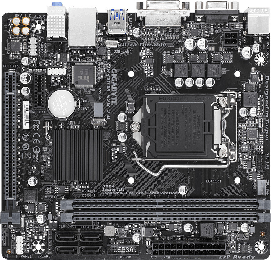 GIGABYTE H310M S2V 2.0 Mainboard Mehrfarbig