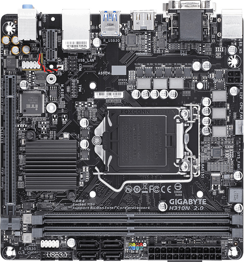 GIGABYTE H310N 2.0 Mainboard Mehrfarbig