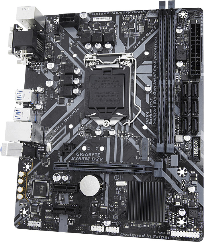 GIGABYTE B365M D2V Mainboard Mehrfarbig